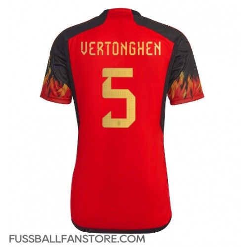 Belgien Jan Vertonghen #5 Replik Heimtrikot WM 2022 Kurzarm